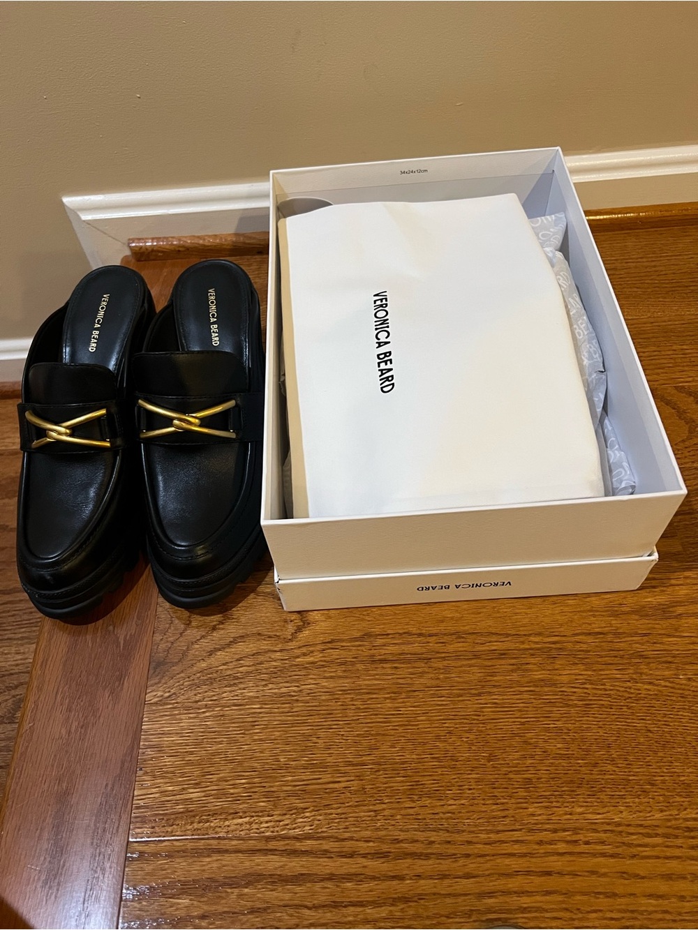 VERONICA BEARD  Chunky Mule Luggage Sole Mules - Picture 6 of 7